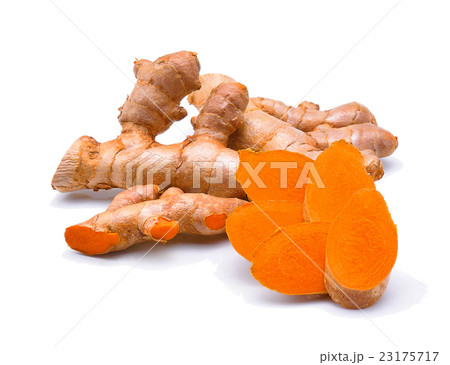 Turmeric roots isolate on white background 23175717