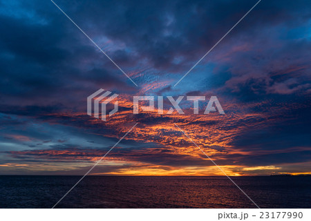 sunset over sea sunset over sea 23177990