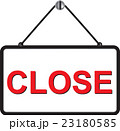 close hanging sign isolated on white wall 23180585