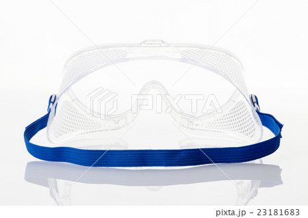 Clear safety glasses against on white background 23181683