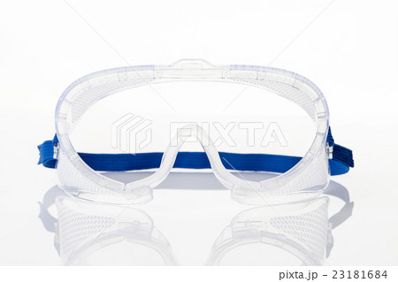 Clear safety glasses against on white background 23181684