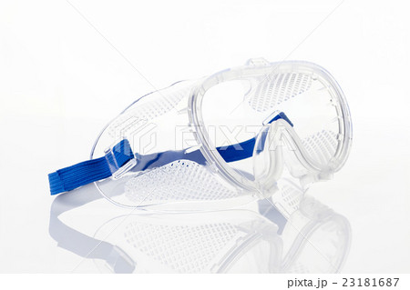 Clear safety glasses against on white background 23181687
