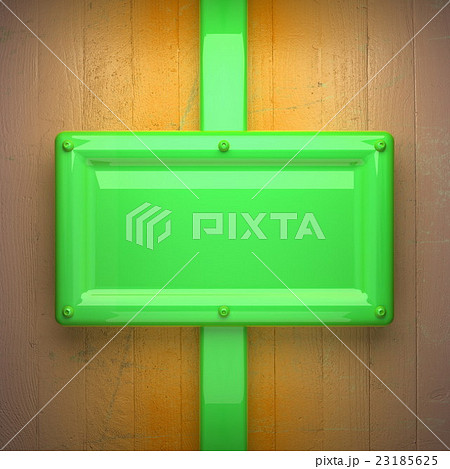 green metal and yellow wood background. 3D green metal and yellow wood background. 3D 23185625