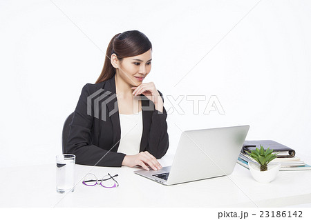 Office Lady on working desk Office Lady on working desk 23186142