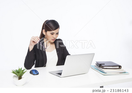 Office Lady on working desk Office Lady on working desk 23186143