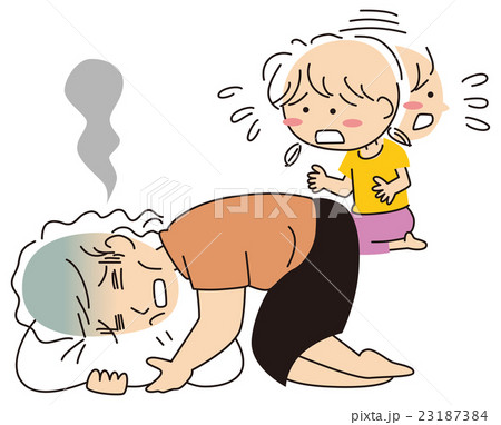 苦しむ母と慌てる娘 苦しむ母と慌てる娘 23187384