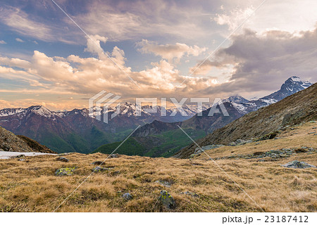High altitude extreme terrain, rocky mountain peak High altitude extreme terrain, rocky mountain peak 23187412