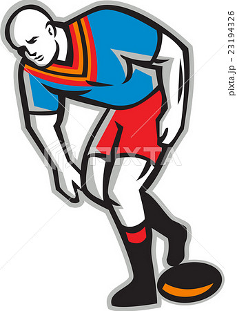 Rugby League Player Playing Ball Retro 23194326
