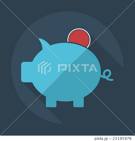 Flat modern design with shadow icons piggy bag Flat modern design with shadow icons piggy bag 23195976