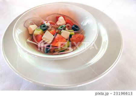Greek salad with fresh vegetables 23196613