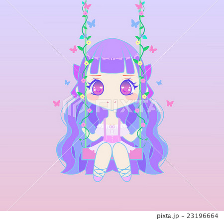 Cute Anime Fairy Girl on Swing 23196664