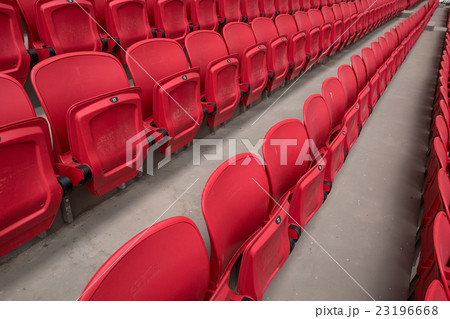 Bright red stadium seat Bright red stadium seat 23196668