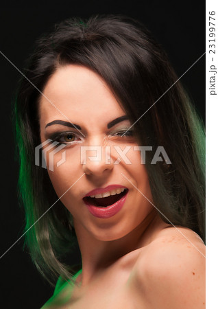 the girl with the dark hair winks the girl with the dark hair winks 23199776