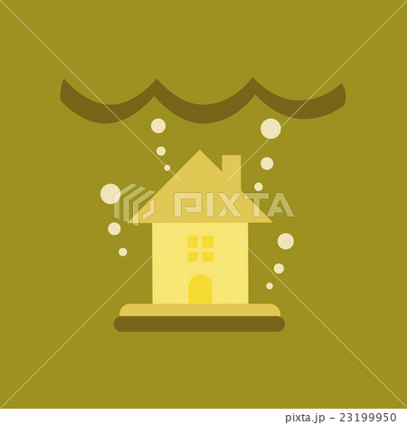 flat icon on stylish background flood houseのイラスト素材 [23199950] - PIXTA