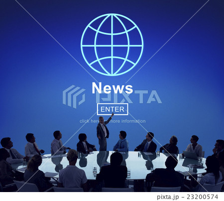 News Report Broadcast Information Update Concept 23200574