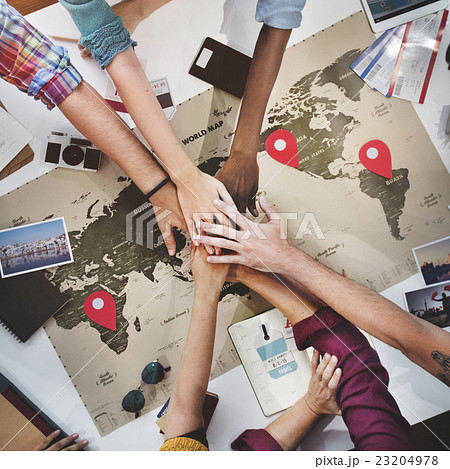 Teamwork Support Travel Jouney Planning Concept Teamwork Support Travel Jouney Planning Concept 23204978