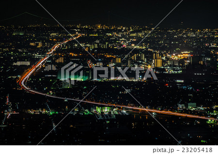 高御位山からの夜景、明石海峡大橋（兵庫県） 23205418