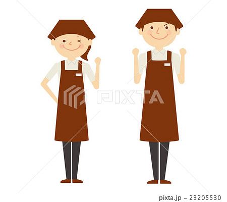 販売員　男女　全身　働く人々　イラスト 23205530