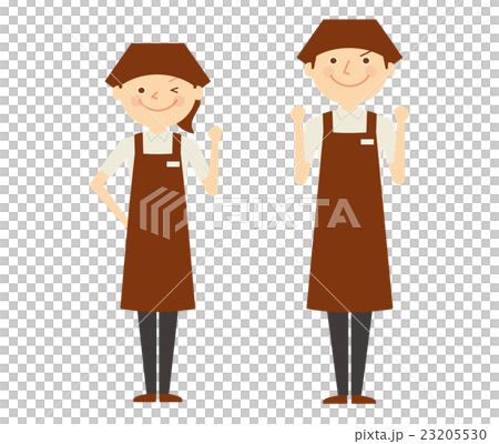 販売員　男女　全身　働く人々　イラスト 23205530