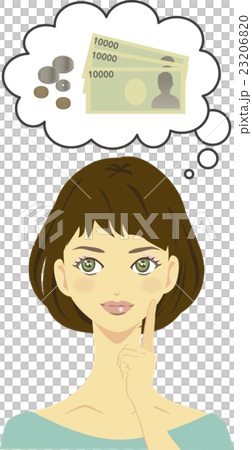 A woman thinking about money 23206820