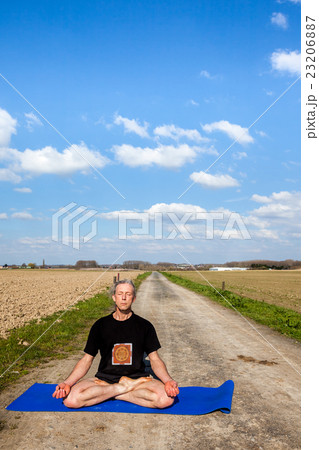 Enjoy Lotus Pose yoga in Nature 23206887