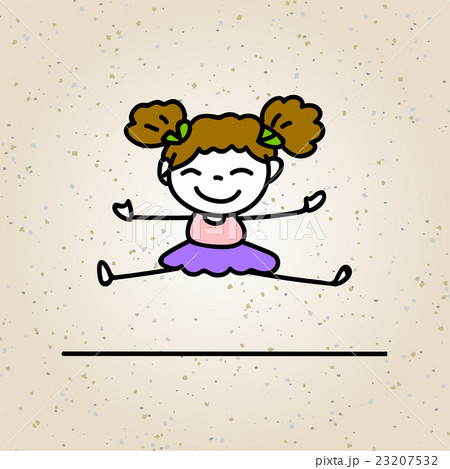 hand drawing cartoon happy girl 23207532