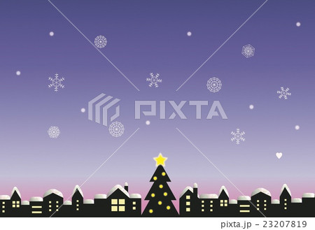 クリスマスの雪が降る街 23207819