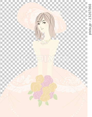 女性のイラスト(ウェディング)カラードレス 女性のイラスト(ウェディング)カラードレス 23207868