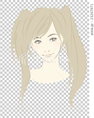 女性のイラスト（茶髪明るめツインテール）美少女 23207871