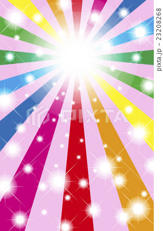 背景素材壁紙 虹色 レインボー カラフル 放射状 光 輝き パーティー 楽しい キラキラ ハッピー のイラスト素材 2368