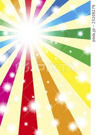 背景素材壁紙 虹色 レインボー カラフル 放射状 光 輝き パーティー 楽しい キラキラ ハッピー のイラスト素材 2376