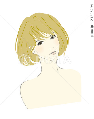 女性のイラスト(茶髪ボブカット) 女性のイラスト(茶髪ボブカット) 23208294
