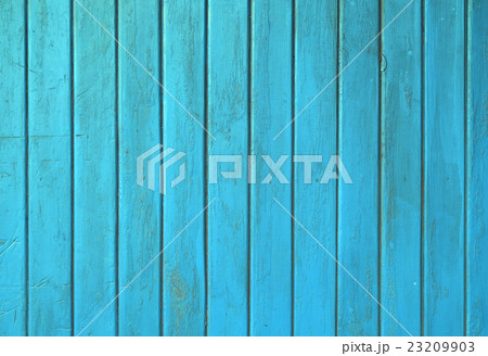 Blue teal grunge painted wooden planks panel 23209903
