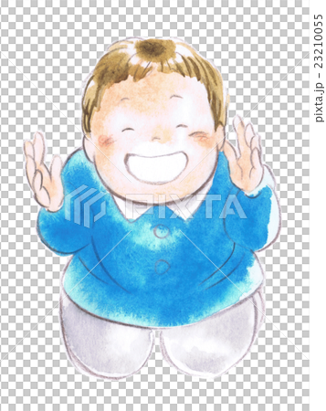 子どものイラスト 幼稚園児 男の子 笑顔のイラスト素材