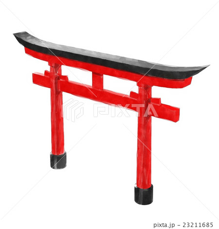 水彩画　鳥居 23211685