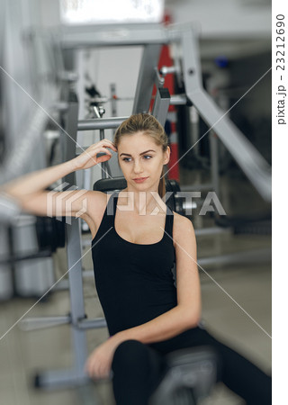 Beautiful blonde in the gym 23212690