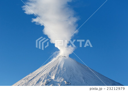 Kamchatka: view of eruption Klyuchevskoy Volcano 23212979