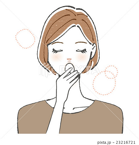 あくびをする女性のイラスト素材