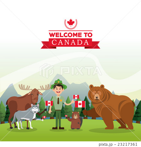 Forest animals. Canada icon. cartoon design 23217361