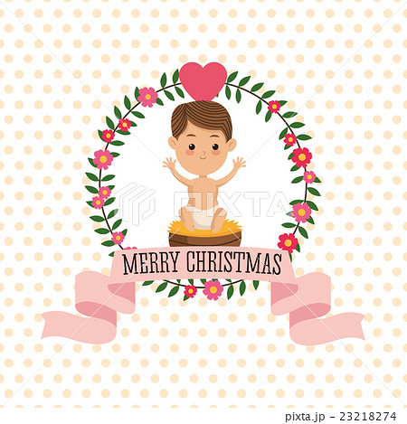 Baby jesus icon. Merry Christmas design. Vector 23218274