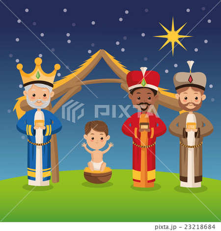 Three wise men icon. Merry Christmas design 23218684