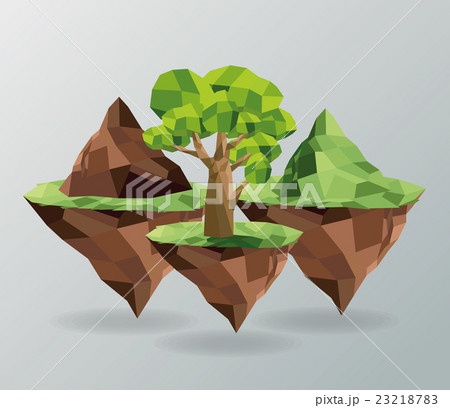 tree and mountain icon. Polygonal image. vector 23218783