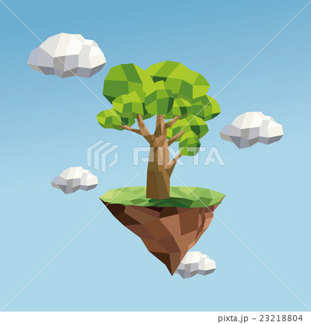tree and cloud icon. Polygonal image. vector 23218804