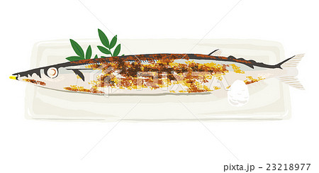 秋刀魚 塩焼きのイラスト素材 23218977 Pixta