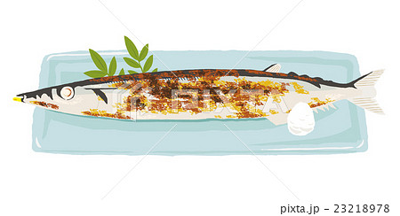秋刀魚 塩焼きのイラスト素材 23218978 Pixta