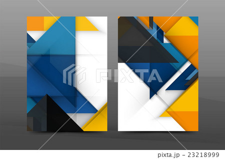 Squares and triangles annual report cover template 23218999