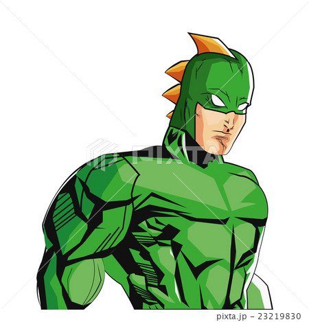 comic style male superheroe with green uniform comic style male superheroe with green uniform 23219830