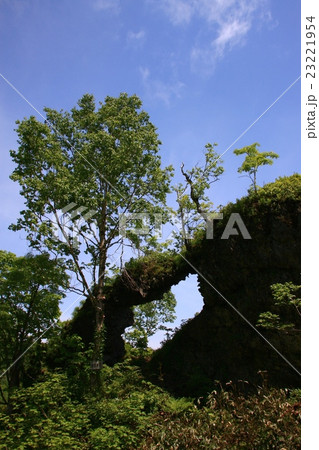 昆布岳登山道めがね岩 23221954