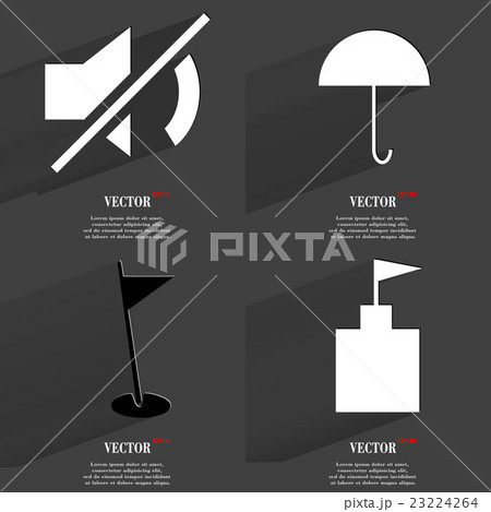 Set of fashionable icons, trending symbols. Flat d Set of fashionable icons, trending symbols. Flat d 23224264