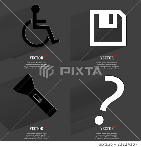 Set of fashionable icons, trending symbols. Flat d Set of fashionable icons, trending symbols. Flat d 23224307